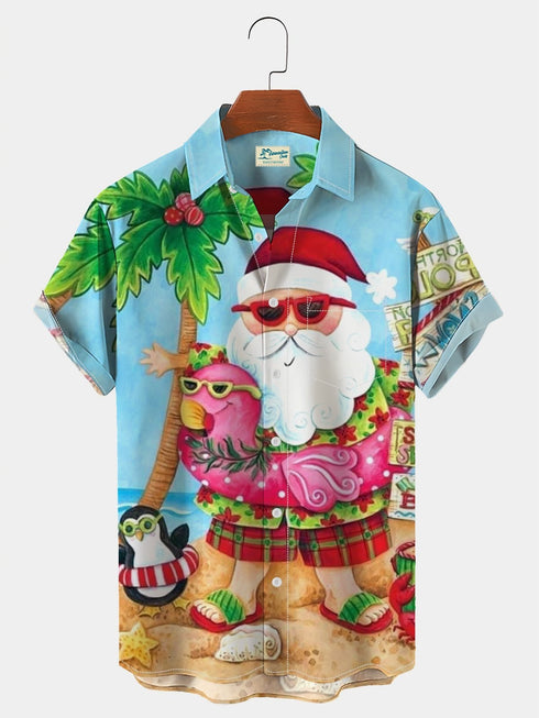 Men's Christmas Funny Graphic Short Sleeve Hawaiian Shirt