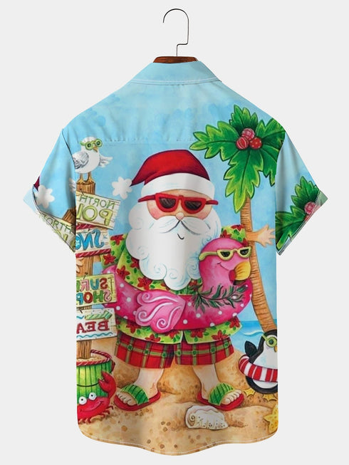 Men's Christmas Funny Graphic Short Sleeve Hawaiian Shirt