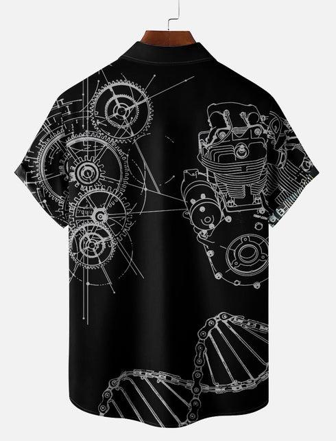 Men's Cartoon Funny Graphic Short Sleeve Hawaiian Shirt