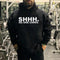 Men's Shhh. No One Cares Printed Gym Hoodie