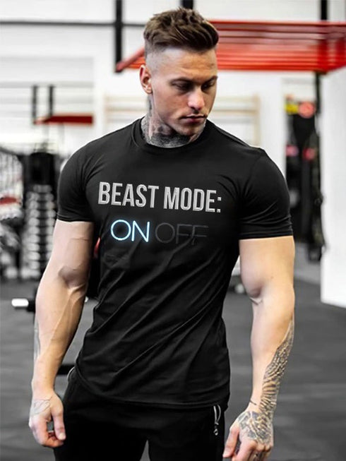 Men's Beast Mode: On Off Wording Printed T-shirt