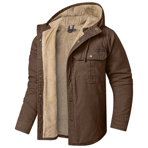 Men‘s Warm Polar fleece Pocket Casual Hoodie Jacket Outwear