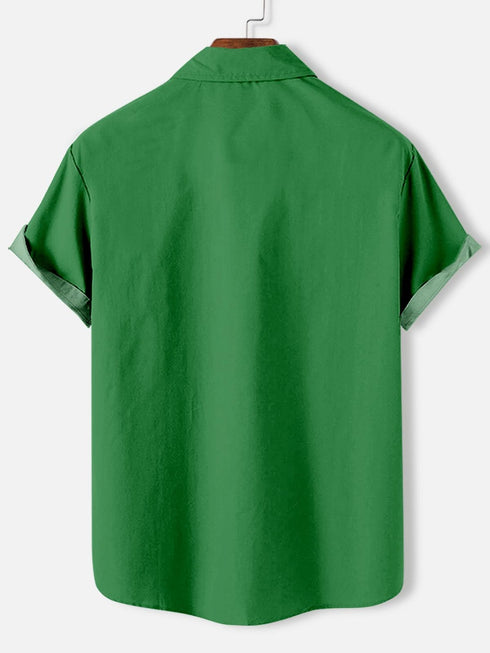 Men's Christmas Cartoon Funny Graphic Short Sleeve Hawaiian Shirt