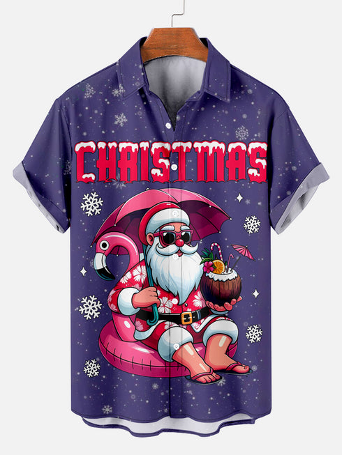 Men's Christmas Funny Graphic Short Sleeve Hawaiian Shirt