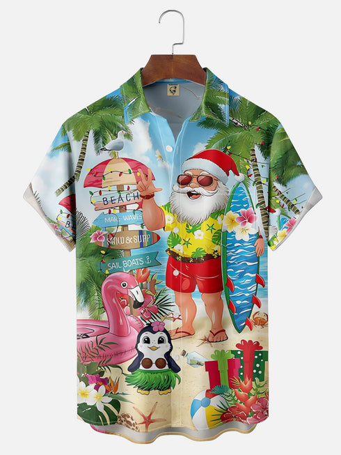 Men's Christmas Funny Graphic Short Sleeve Hawaiian Shirt