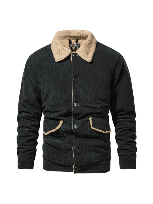 Men's Thickened Lambswool Winter Casual Loose Corduroy Jacket