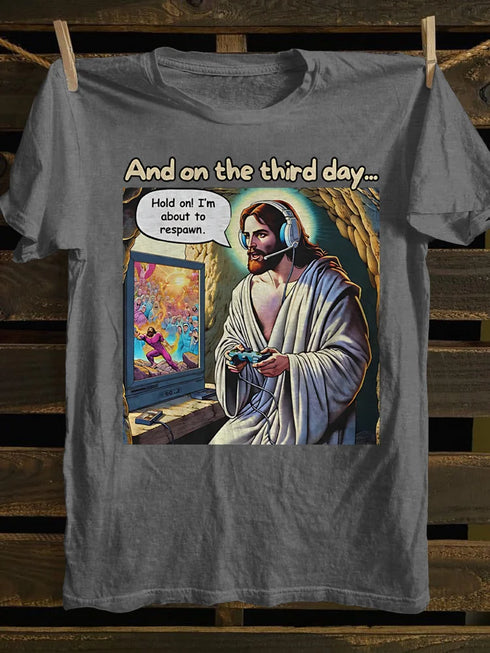 Unisex Funny Jesus is Risen Video Game T-shirt