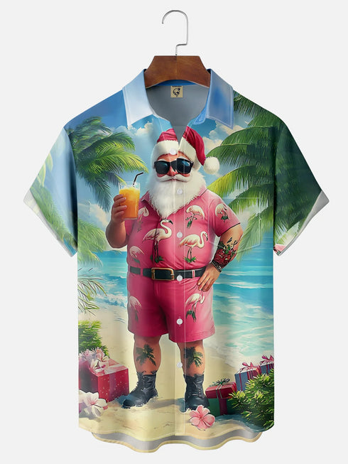 Men's Christmas Funny Graphic Short Sleeve Hawaiian Shirt