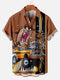 Men's Christmas Cartoon Funny Graphic Short Sleeve Hawaiian Shirt