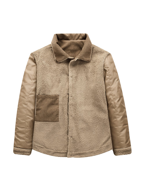 Men's Thickened Lambswool Winter Casual Loose Corduroy Jacket