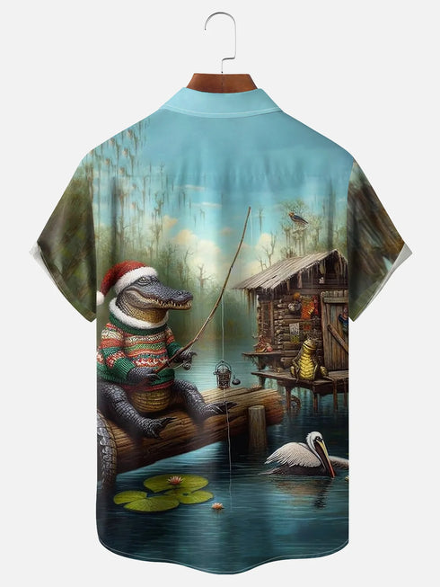 Men's Christmas Funny Graphic Short Sleeve Hawaiian Shirt