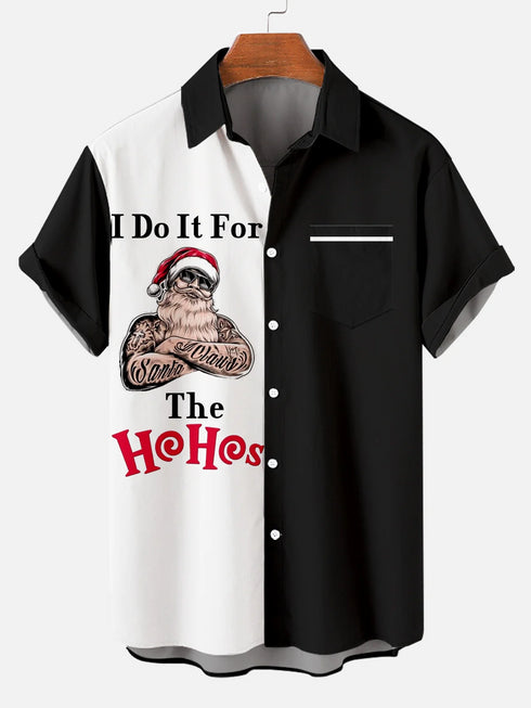 Men's Christmas Funny Graphic Short Sleeve Hawaiian Shirt