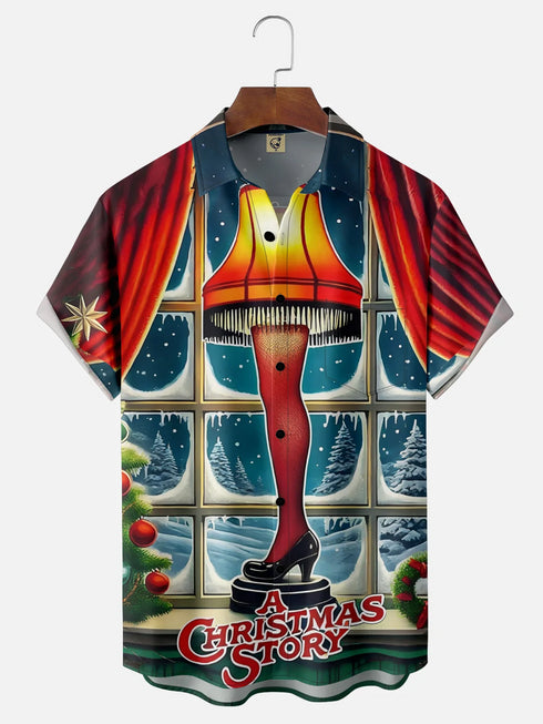 Men's Christmas Funny Graphic Short Sleeve Hawaiian Shirt