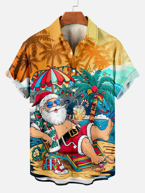 Men's Christmas Funny Graphic Short Sleeve Hawaiian Shirt