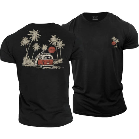 Men's Seaside Bus Cotton T-Shirt