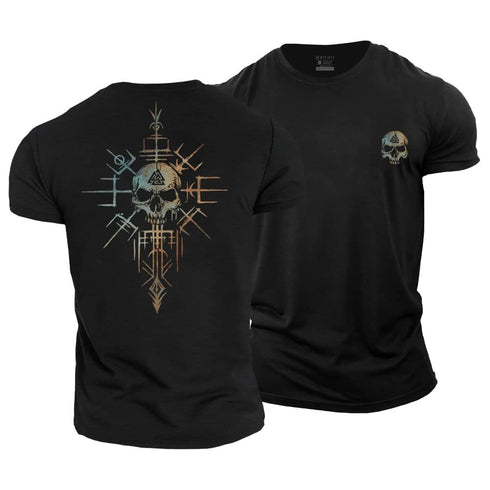 Men's Skull Viking Cotton T-Shirt