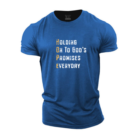 Men's Holding On To God's Promises Everyday Cotton T-Shirt