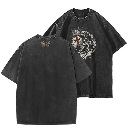 Men's Lion Cross Washed T-Shirt