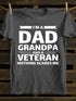 Men's I AM A DAD GRANDPA AND A VETERAN NOTHING SCARES ME COTTON T-SHIRTS