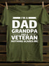 Men's I AM A DAD GRANDPA AND A VETERAN NOTHING SCARES ME COTTON T-SHIRTS