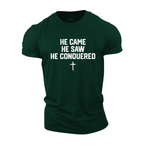 Men's HE CAME HE SAW HE CONQUERED Cotton T-Shirt
