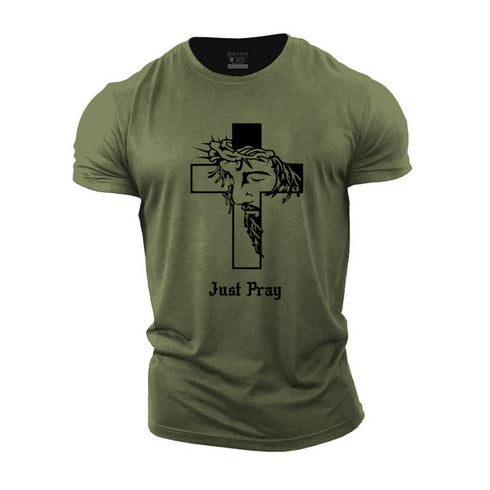 Men's Just Pray Cotton T-Shirt