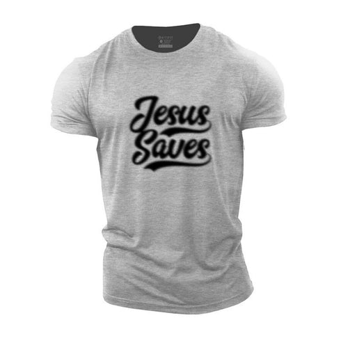 Men's Blurred Jesus Saves Cotton T-Shirt