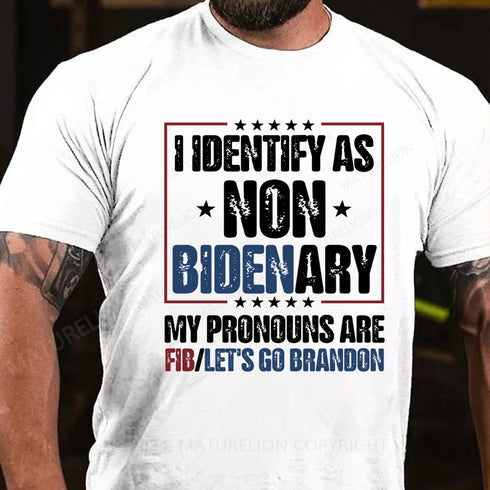 Men's Let's Go Brandon FIB Funny Joe Biden Pronouns Meme USA T Shirt
