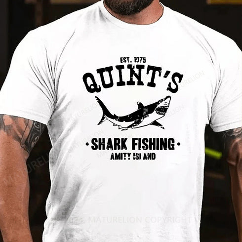 Men's QUINT'S SHARK FISHING JAWS RETRO T-SHIRT