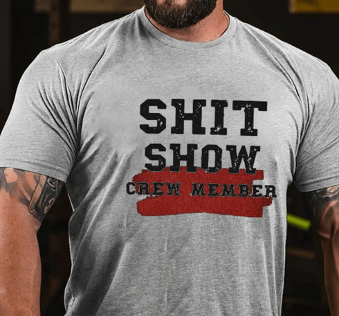 Men's Shit Show Crew Member Funny Men's Short Sleeve T-Shirt