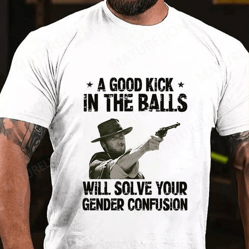 Men's A GOOD KICK IN THE BALLS COTTON T-SHIRT
