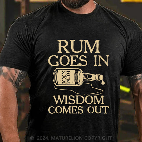 Men's Rum goes in wisdom comes out Cotton T-Shirt Sale price