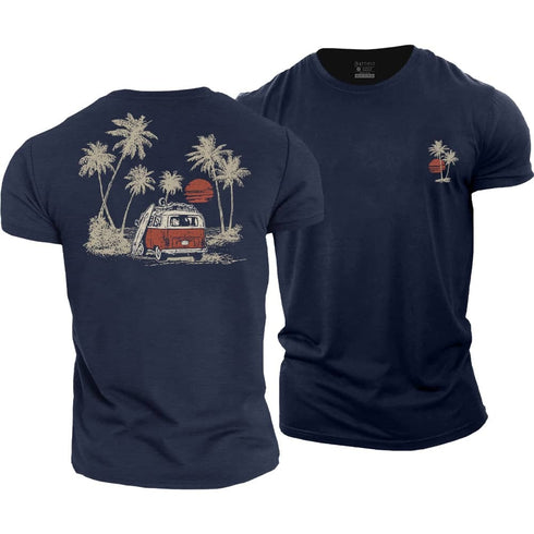 Men's Seaside Bus Cotton T-Shirt