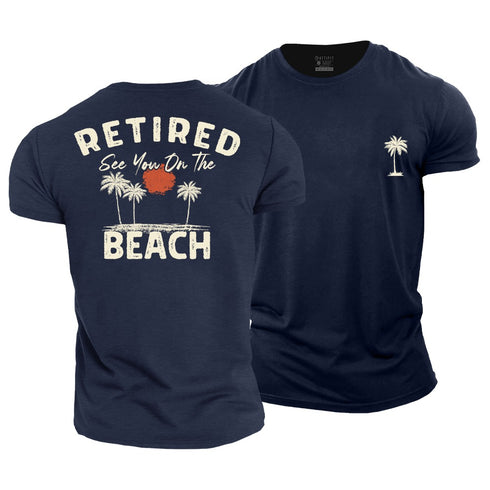 Men's Retired, See You on The Beach Cotton T-Shirt