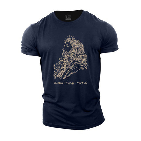 Men's Jesus And Lion Cotton T-Shirt
