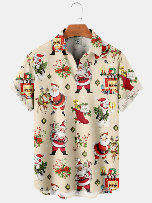 Men's Christmas Funny Graphic Short Sleeve Hawaiian Shirt