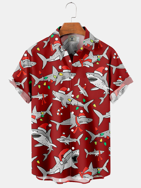 Men's Christmas Funny Graphic Short Sleeve Hawaiian Shirt