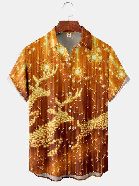 Men's Christmas Funny Graphic Short Sleeve Hawaiian Shirt