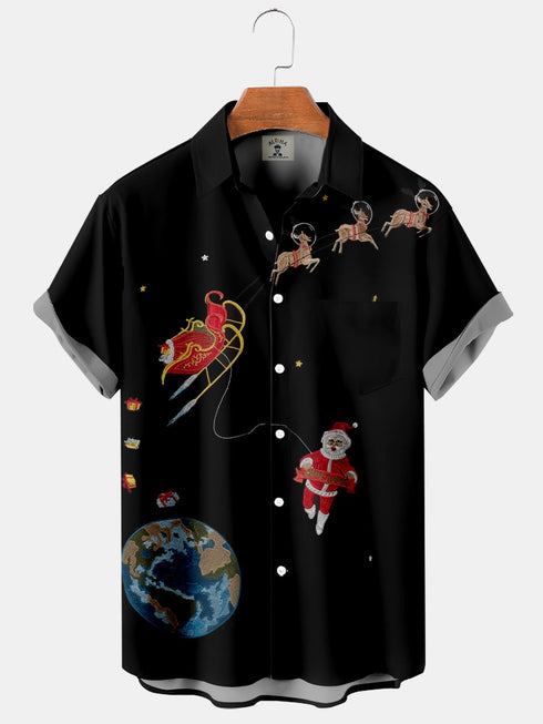 Men's Christmas Funny Graphic Short Sleeve Hawaiian Shirt