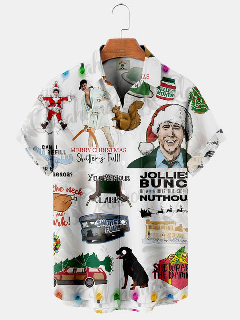 Men's Christmas Funny Graphic Short Sleeve Hawaiian Shirt