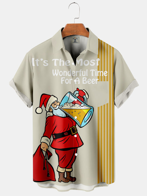 Men's Christmas Funny Graphic Short Sleeve Hawaiian Shirt
