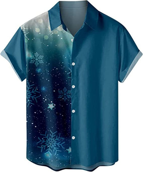 Men's Christmas Funny Graphic Short Sleeve Hawaiian Shirt