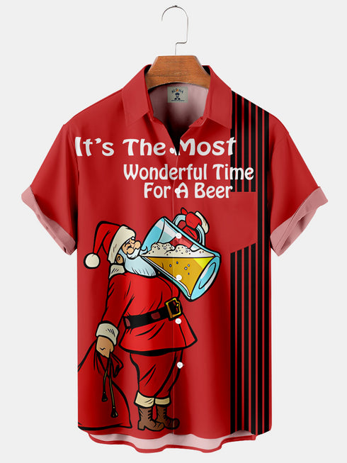 Men's Christmas Funny Graphic Short Sleeve Hawaiian Shirt
