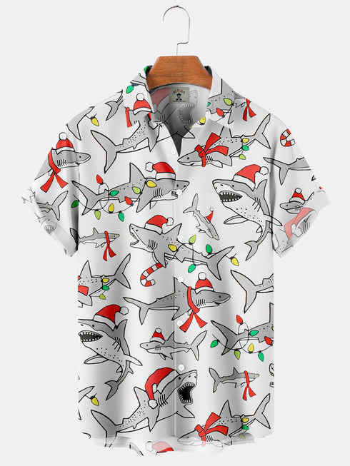Men's Christmas Funny Graphic Short Sleeve Hawaiian Shirt