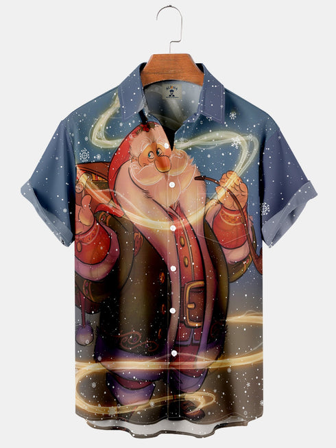 Men's Christmas Funny Graphic Short Sleeve Hawaiian Shirt