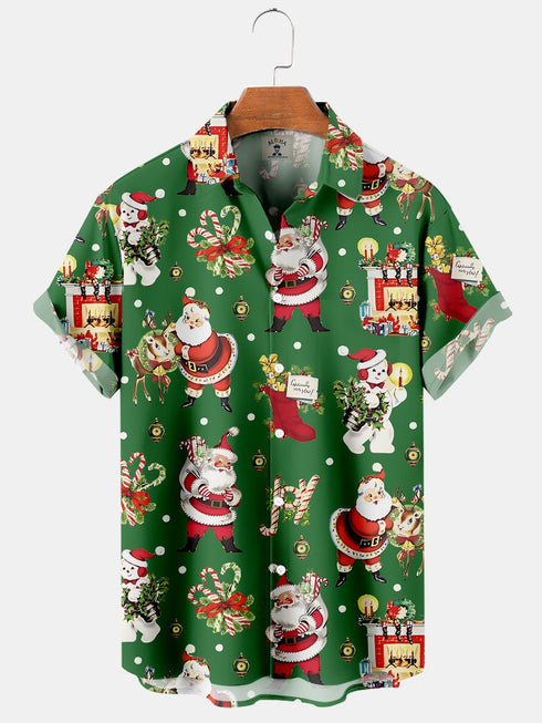 Men's Christmas Funny Graphic Short Sleeve Hawaiian Shirt