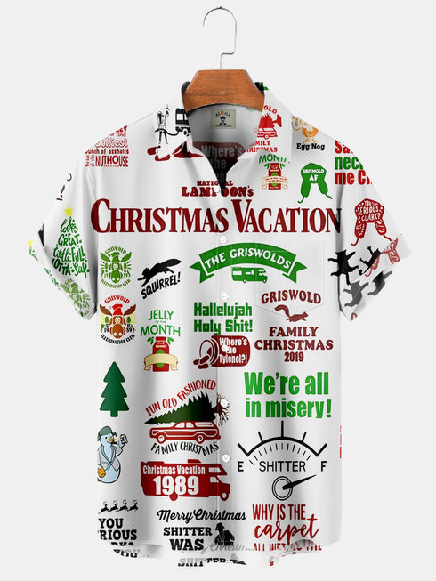 Men's Christmas Funny Graphic Short Sleeve Hawaiian Shirt