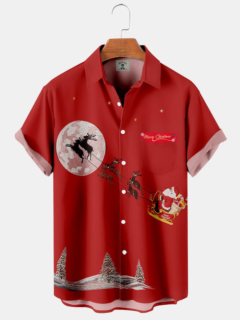 Men's Christmas Funny Graphic Short Sleeve Hawaiian Shirt