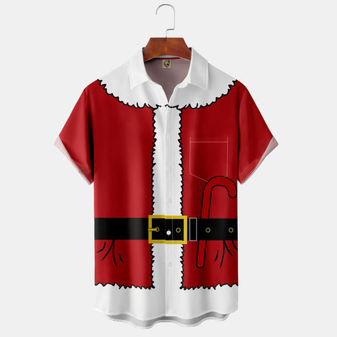Men's Christmas Funny Graphic Short Sleeve Hawaiian Shirt
