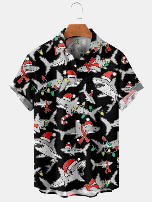 Men's Christmas Funny Graphic Short Sleeve Hawaiian Shirt
